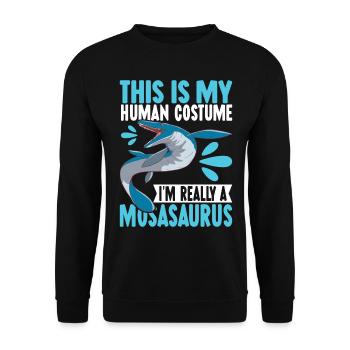 Mosasaurus Dinosaur - Unisex Sweatshirt - black - Front - Alina (178cm) & Michal (187cm)