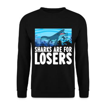 Mosasaurus Dinosaurier - Unisex Pullover - Schwarz - Vorne - Alina (178cm) & Michal (187cm)