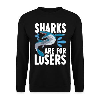 Mosasaurus Dinosaur - Unisex Sweatshirt - black - Front - Alina (178cm) & Michal (187cm)