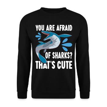 Mosasaurus Dinosaurier - Unisex Pullover - Schwarz - Vorne - Alina (178cm) & Michal (187cm)