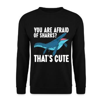 Mosasaurus Dinosaurier - Unisex Pullover - Schwarz - Vorne - Alina (178cm) & Michal (187cm)