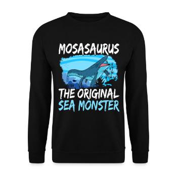 Mosasaurus Dinosaur - Unisex Sweatshirt - black - Front - Alina (178cm) & Michal (187cm)