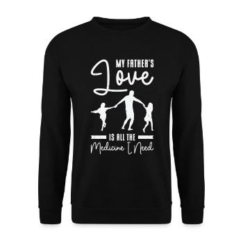 Best Medicine Father Love Grandpa Family - Unisex Sweatshirt - black - Front - Alina (178cm) & Michal (187cm)