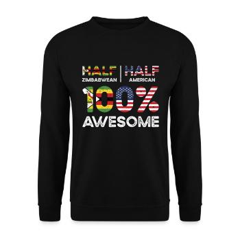 Né à Zimbabwe, Zimbabwe, Américain, États-Unis - Sweat-shirt Unisexe - noir - Devant - Alina (178cm) & Michal (187cm)