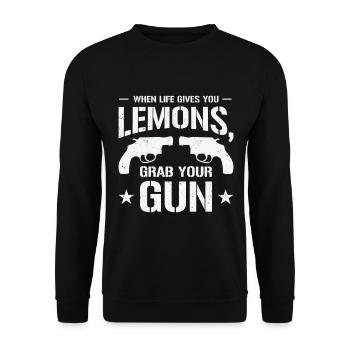Guns Pistol Lover Gun Owner Shooting - Unisex Sweatshirt - black - Front - Alina (178cm) & Michal (187cm)