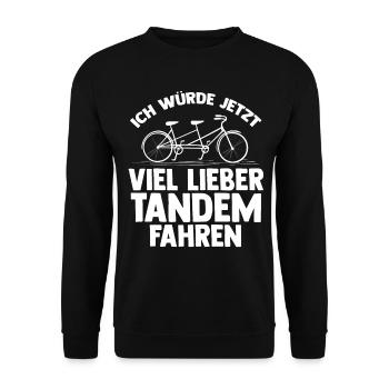 Fahrrad Radfahrer Tandem - Unisex Pullover - Schwarz - Vorne - Alina (178cm) & Michal (187cm)