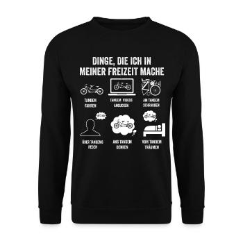 Fahrrad Radfahrer Tandem - Unisex Pullover - Schwarz - Vorne - Alina (178cm) & Michal (187cm)