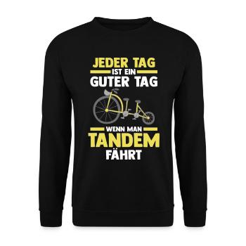 Fahrrad Radfahrer Tandem - Unisex Pullover - Schwarz - Vorne - Alina (178cm) & Michal (187cm)