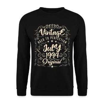 Jahrgang Geboren im Juli 1994 Jubiläum Juli - Unisex Pullover - Schwarz - Vorne - Alina (178cm) & Michal (187cm)