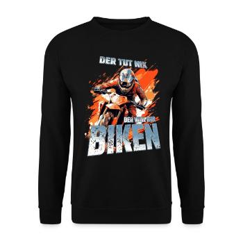 Der tut nix der will nur biken Dirtbike Motocross - Unisex Pullover - Schwarz - Vorne - Alina (178cm) & Michal (187cm)