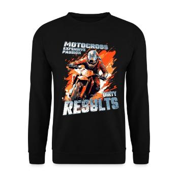 Expansive Passion - Cooler Dirtbike Motocross - Unisex Pullover - Schwarz - Vorne - Alina (178cm) & Michal (187cm)