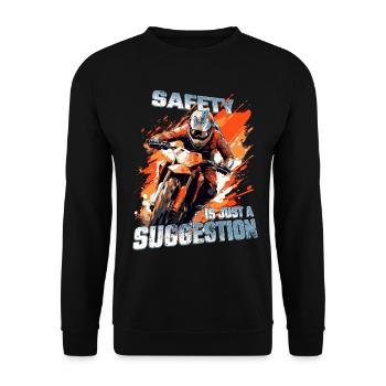 Safety is just a suggestion - Dirtbike Motocross - Unisex Sweatshirt - black - Front - Alina (178cm) & Michal (187cm)
