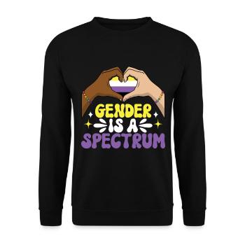 Non Binary Pride Genderqueer - Unisex Sweatshirt - black - Front - Alina (178cm) & Michal (187cm)