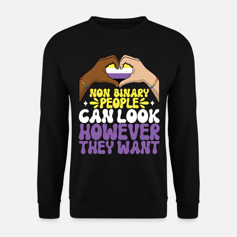 Non Binary Pride Genderqueer - Unisex Pullover - Schwarz