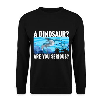 Mosasaurus Dinosaurier - Unisex Pullover - Schwarz - Vorne - Alina (178cm) & Michal (187cm)