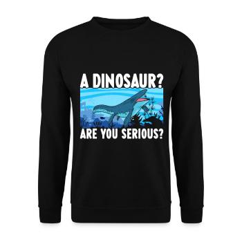 Mosasaurus Dinosaurier - Unisex Pullover - Schwarz - Vorne - Alina (178cm) & Michal (187cm)