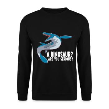 Mosasaurus Dinosaurier - Unisex Pullover - Schwarz - Vorne - Alina (178cm) & Michal (187cm)