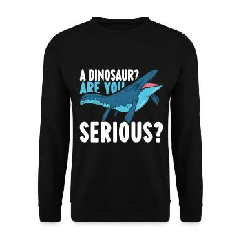 Mosasaurus Dinosaurier - Unisex Pullover - Schwarz - Vorne - Alina (178cm) & Michal (187cm)