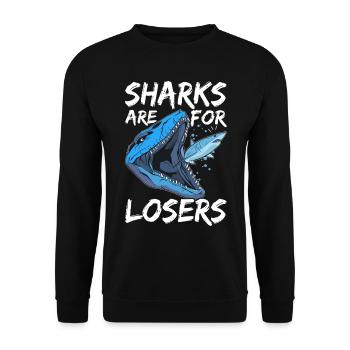 Mosasaurus Dinosaur - Unisex Sweatshirt - black - Front - Alina (178cm) & Michal (187cm)