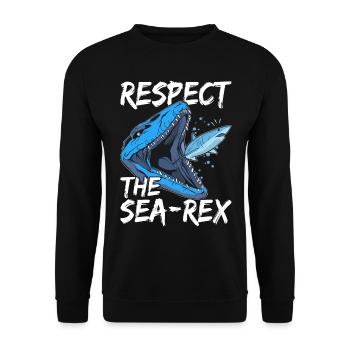 Mosasaurus Dinosaur - Unisex Sweatshirt - black - Front - Alina (178cm) & Michal (187cm)