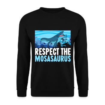 Mosasaurus Dinosaurier - Unisex Pullover - Schwarz - Vorne - Alina (178cm) & Michal (187cm)