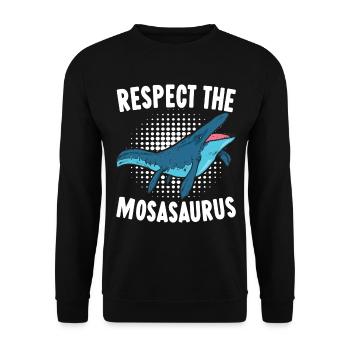 Mosasaurus Dinosaur - Unisex Sweatshirt - black - Front - Alina (178cm) & Michal (187cm)