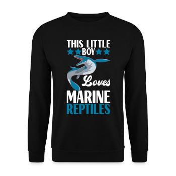 Mosasaurus Dinosaurier - Unisex Pullover - Schwarz - Vorne - Alina (178cm) & Michal (187cm)