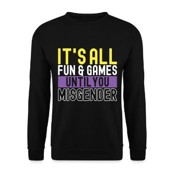 Non Binary Pride Genderqueer - Unisex Sweatshirt - black - Front - Alina (178cm) & Michal (187cm)
