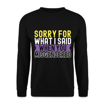 Non Binary Pride Genderqueer - Unisex Sweatshirt - black - Front - Alina (178cm) & Michal (187cm)