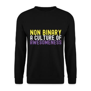 Non Binary Pride Genderqueer - Unisex Sweatshirt - black - Front - Alina (178cm) & Michal (187cm)