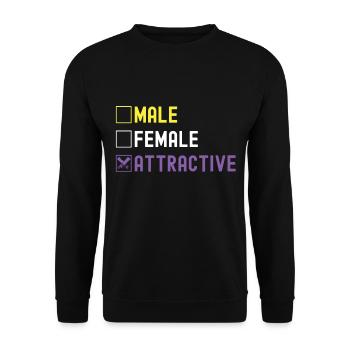 Non Binary Pride Genderqueer - Unisex Sweatshirt - black - Front - Alina (178cm) & Michal (187cm)