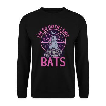 Satan Beelzebub Teufel Gothic Pentagram Mystisch - Unisex Pullover - Schwarz - Vorne - Alina (178cm) & Michal (187cm)