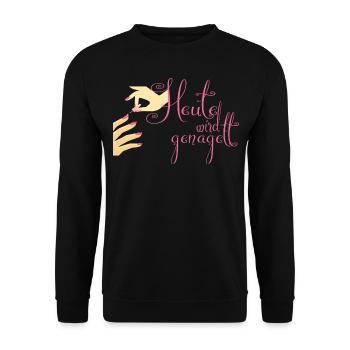 Heute wird genagelt nagelstudio nageldesign - Unisex Pullover - Schwarz - Vorne - Alina (178cm) & Michal (187cm)