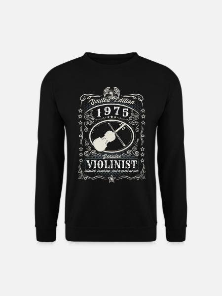 Vintage 1975 Violinist Geburtstag Geschenk Hobby - Unisex Pullover - Schwarz