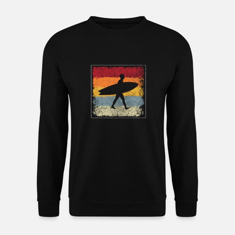 Surfen Retro - Unisex Pullover - Schwarz
