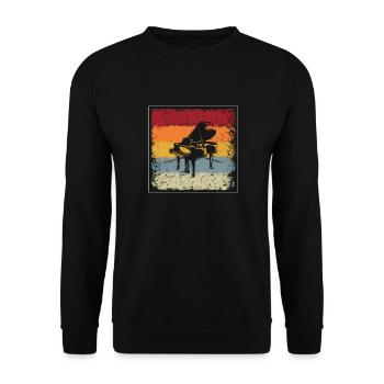 Klavier Retro - Unisex Pullover - Schwarz - Vorne - Alina (178cm) & Michal (187cm)