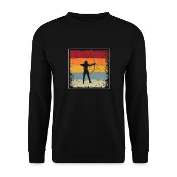 Archery Retro - Unisex Sweatshirt - black - Front - Alina (178cm) & Michal (187cm)