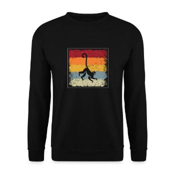 Singe Rétro - Sweat-shirt Unisexe - noir - Devant - Alina (178cm) & Michal (187cm)