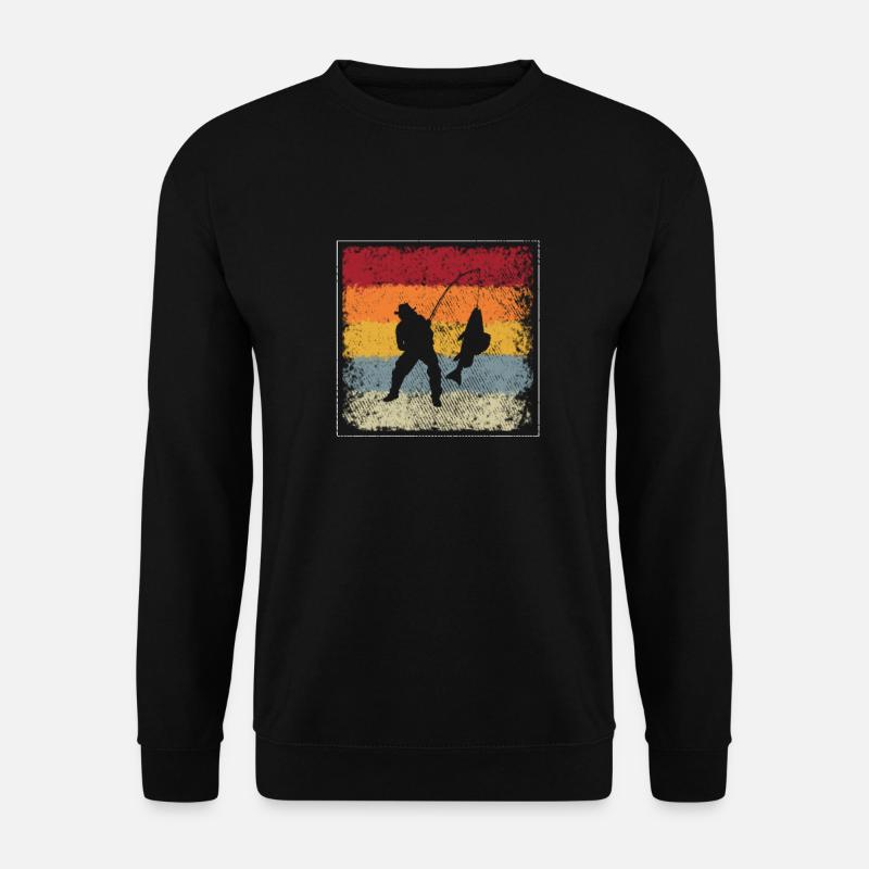 Angeln Retro - Unisex Pullover - Schwarz