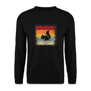 Squirrel Retro - Unisex Sweatshirt - black - Front - Alina (178cm) & Michal (187cm)