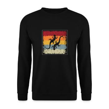 Lézard Rétro - Sweat-shirt Unisexe - noir - Devant - Alina (178cm) & Michal (187cm)
