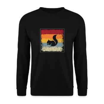 Squirrel Retro - Unisex Sweatshirt - black - Front - Alina (178cm) & Michal (187cm)