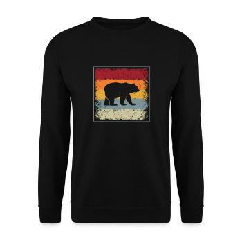 Bear Retro - Unisex Sweatshirt - black - Front - Alina (178cm) & Michal (187cm)