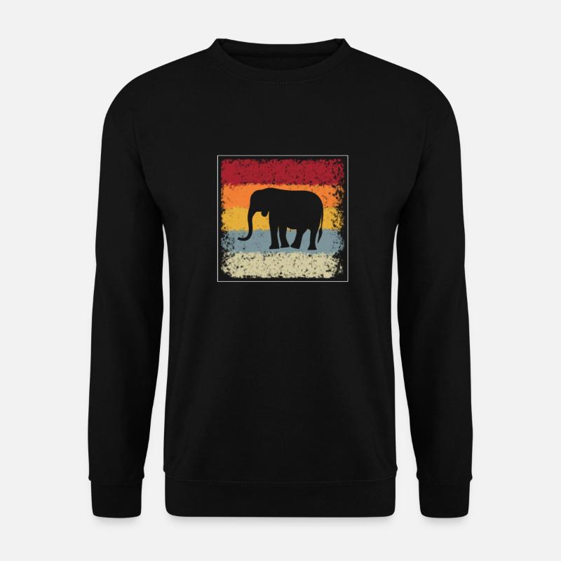 Elephant Retro - Unisex Sweatshirt - black