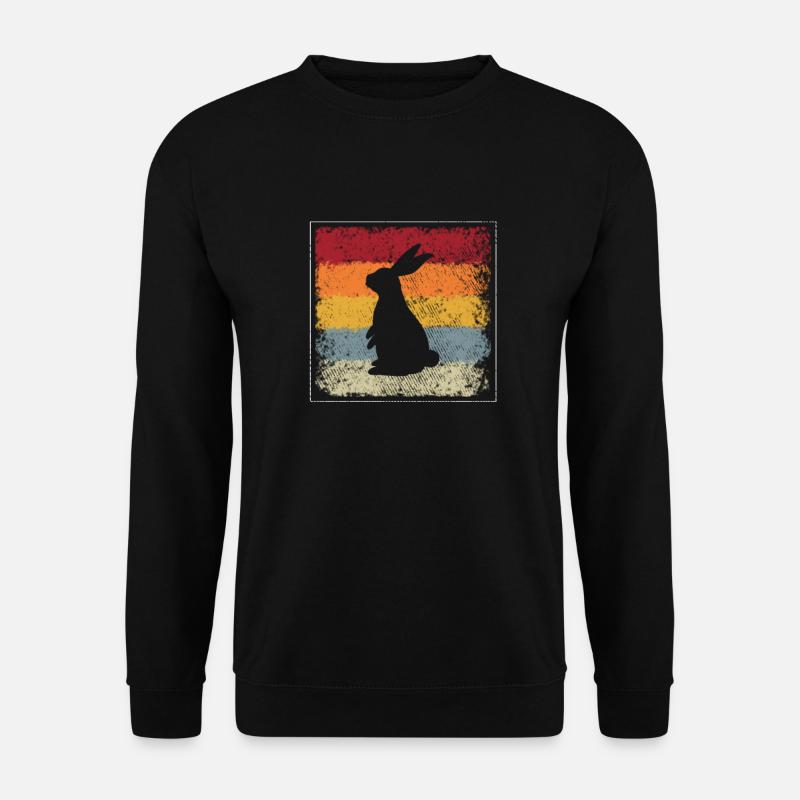 Hase Retro - Unisex Pullover - Schwarz