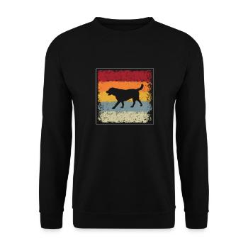 Hund Retro - Unisex Pullover - Schwarz - Vorne - Alina (178cm) & Michal (187cm)
