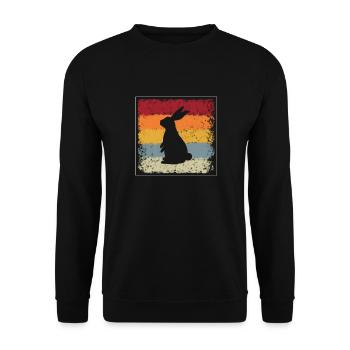 Lapin Rétro - Sweat-shirt Unisexe - noir - Devant - Alina (178cm) & Michal (187cm)