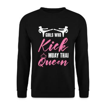 International Women's Day Muay Thai Girl Power - Unisex Sweatshirt - black - Front - Alina (178cm) & Michal (187cm)