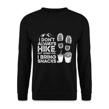 Wandern Camping Bergwanderer - Unisex Pullover - Schwarz - Vorne - Alina (178cm) & Michal (187cm)