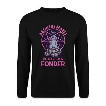 Satan Beelzebub Teufel Gothic Pentagram Mystisch - Unisex Pullover - Schwarz - Vorne - Alina (178cm) & Michal (187cm)